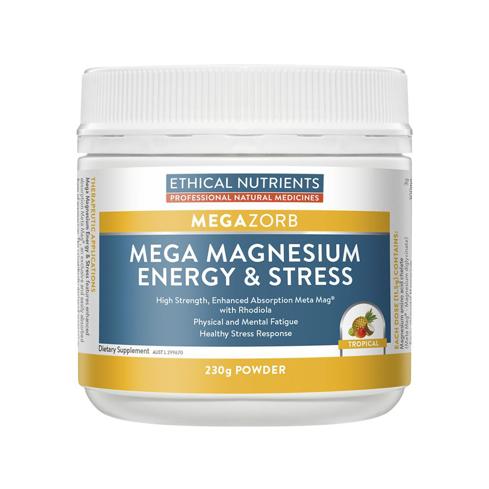 MegaZorb Mega Magnesium Energy & Stress Tropical 230 g – Chemist Plus