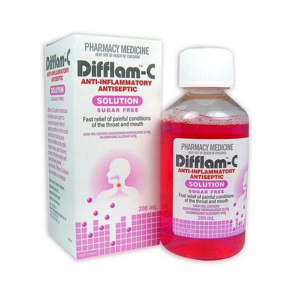 Difflam-C Anti-inflammatory Antiseptic Solution 200ml – Chemist Plus